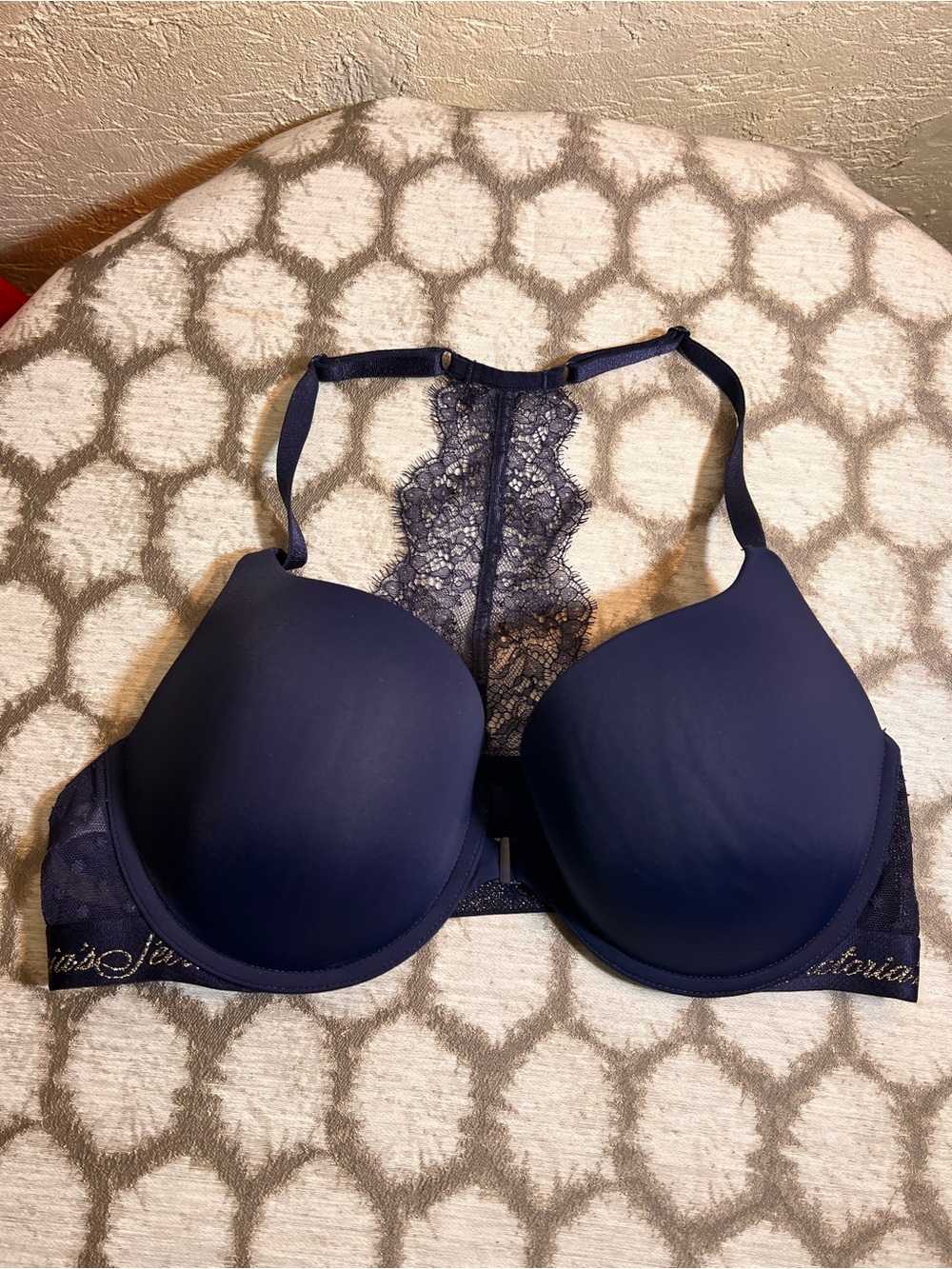 Victoria's Secret Navy Lace Racerback T-Shirt Bra